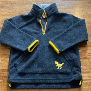 Du pareil grey toddler fleece 1/4 zip w/dinosaur